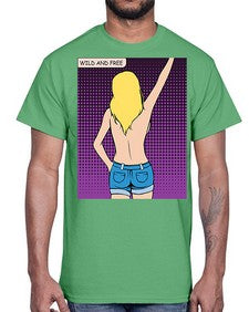 Wild and Free 1248#- art pop art- Cotton Tee