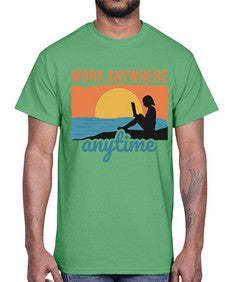 Work Anywhere Anytime 2#- internet- Cotton Tee