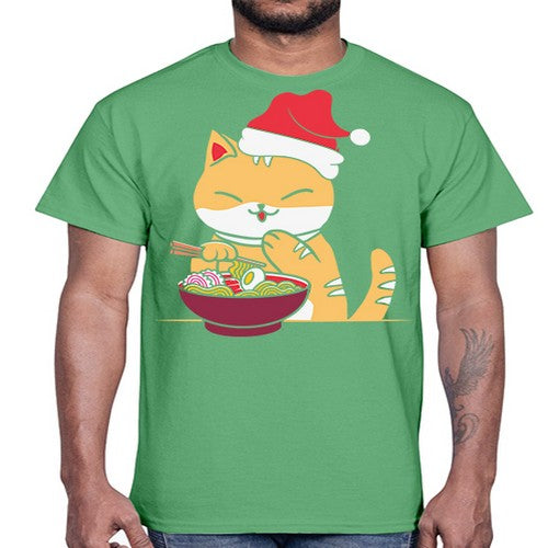 Xmas Kawaii Anime Shiba Inu Eating Ramen 289#- anime- Cotton Tee