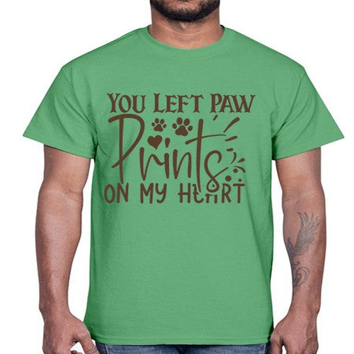 You Left Paw Prints On My Heart Style 53#- dogs- Cotton Tee