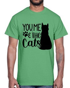 You Me The Cat Style 110#- cats- Cotton Tee
