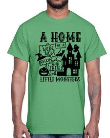 a home of a were wolf witch and their little monsters 53#- witch- Cotton Tee