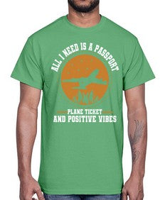 all i need is a passport  8#- airplane- Cotton Tee