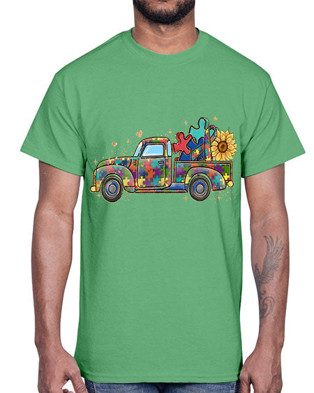 autism pick up truck- autism- Cotton Tee