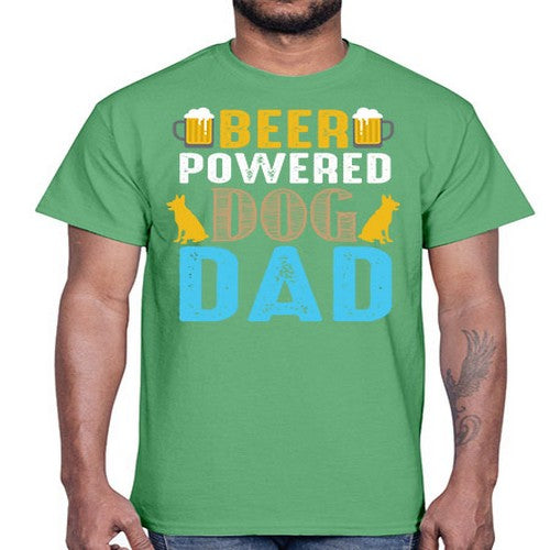 beer power dog dad 55#- dogs- Cotton Tee