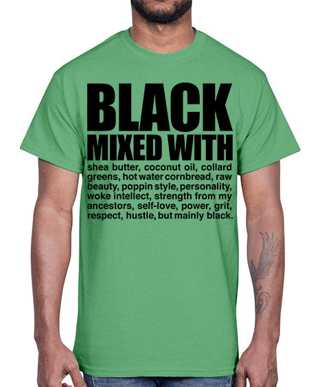 black mixed with 227#- black words and phrases- Cotton Tee