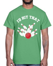 bowling id hit that 11#- bowling- Cotton Tee