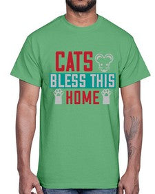 cats bless this home Style 36#- cats- Cotton Tee