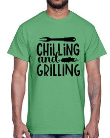 chilling and grilling 726#- bbq- Cotton Tee