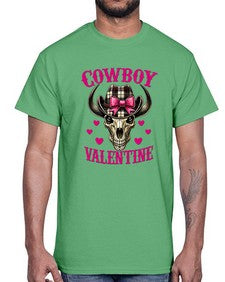 cowboy valentine western valentine 349#- western- Cotton Tee