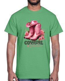 cowgirl valentine cupid valentine 352#- western- Cotton Tee