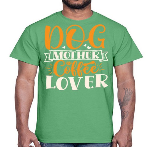 dog mother coffee lover 87#- dogs- Cotton Tee