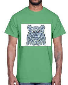 ethnic bear 416#- mandala- Cotton Tee