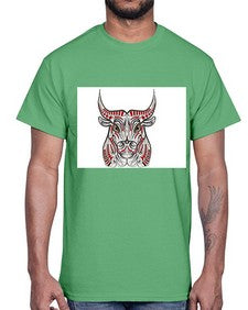 ethnic bull 418#- mandala- Cotton Tee