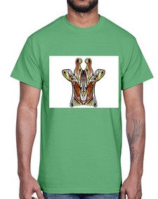ethnic giraffe 425#- mandala- Cotton Tee