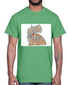 ethnic rooster 438#- mandala- Cotton Tee