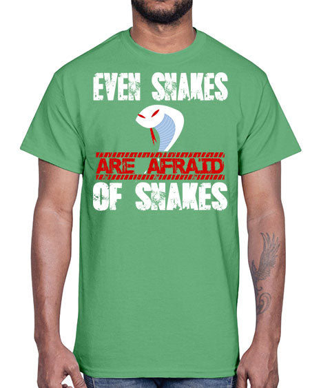 even snakes are afraid of snakes- snake- Cotton Tee