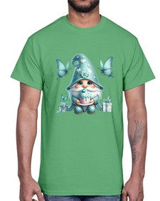 gnome with butterfly 10#- gnome- Cotton Tee