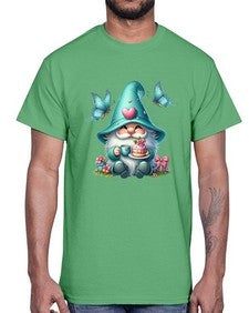 gnome with butterfly 14#- gnome- Cotton Tee