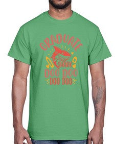 graduate shark doo doo doo doo 221#- graduation- Cotton Tee
