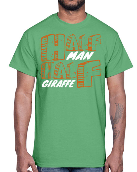 half man half giraffe- giraffee- Cotton Tee