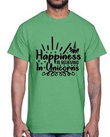 happiness is believing in unicorns 157#- unicorn- Cotton Tee