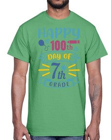 happy th day of seventh grade 252#- seventh grade- Cotton Tee