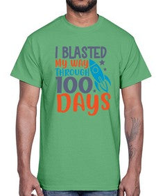 i blasted on my way through one hundred days 357#- one hundred days- Cotton Tee