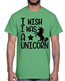 i wish i was a unicorn 213#- unicorn- Cotton Tee