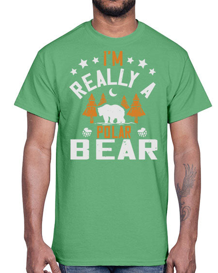 im really a polar bear 147#- bears - animals- Cotton Tee