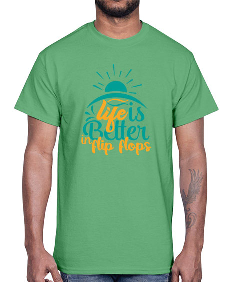 life is better in flip flops Style 89#- summer- Cotton Tee