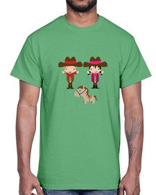 little cowboys 736#- western- Cotton Tee