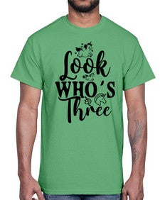 look whos three 265#- unicorn- Cotton Tee