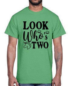 look whos two 267#- unicorn- Cotton Tee
