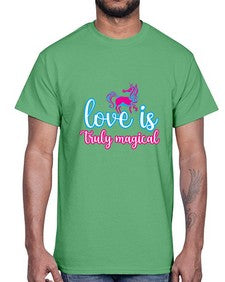 love is truly magical 271#- unicorn- Cotton Tee