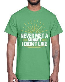 never met a sunset i didnt like  33#- airplane- Cotton Tee