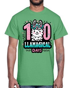 one hundred Llamagical Days 592#- one hundred days- Cotton Tee