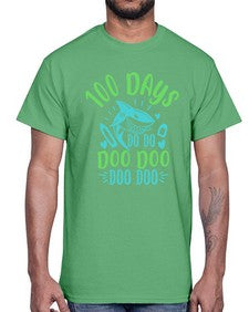 one hundred days shark doo doo 577#- one hundred days- Cotton Tee