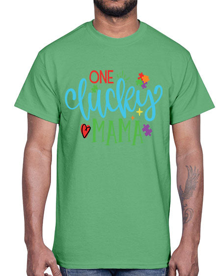 one lucky mama Style 33#- autism- Cotton Tee