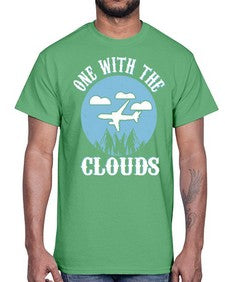 one with the clouds  34#- airplane- Cotton Tee