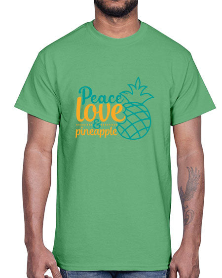 peace love pineapple Style 82#- summer- Cotton Tee