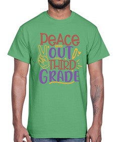 peace out third grade 645#- third grade- Cotton Tee