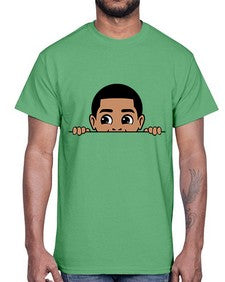 peekaboo boy 17#- black boys or men- Cotton Tee