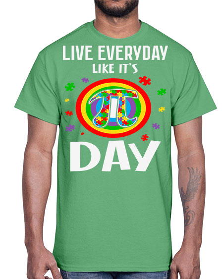 pi day autism puzzle math 111#- autism- Cotton Tee