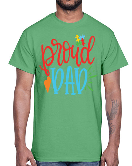 proud dad Style 36#- autism- Cotton Tee
