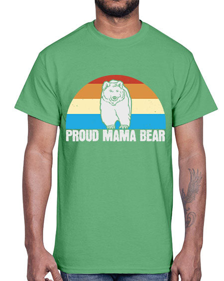 proud mama bear 237#- bears - animals- Cotton Tee