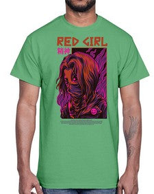 red girl feuaf 1012#- art pop art- Cotton Tee
