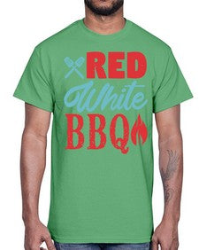 red white bbq 374#- bbq- Cotton Tee
