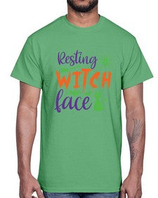 resting witch face 26#- witch- Cotton Tee