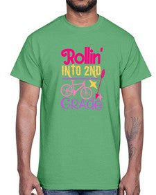 rollin into second grade 781#- second grade- Cotton Tee